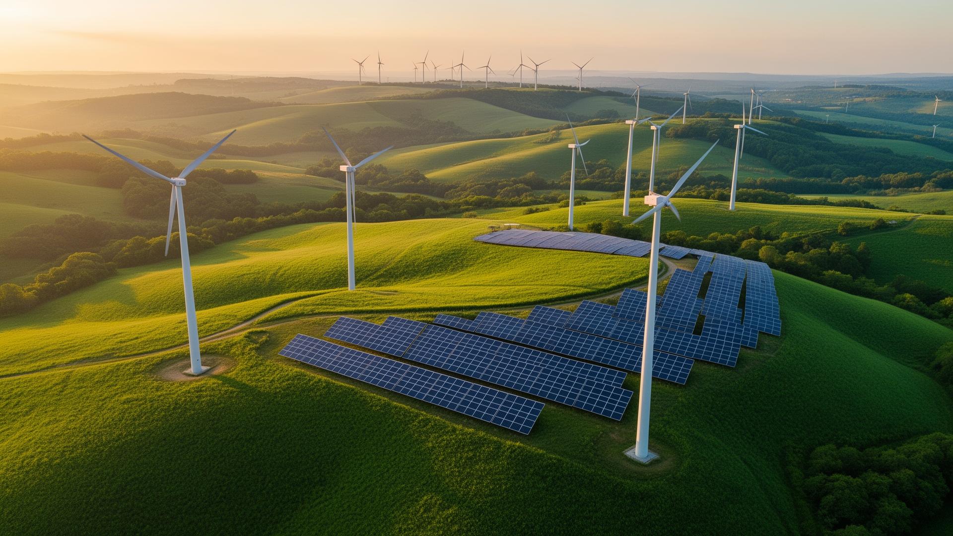 Paesaggio verde con energie rinnovabili