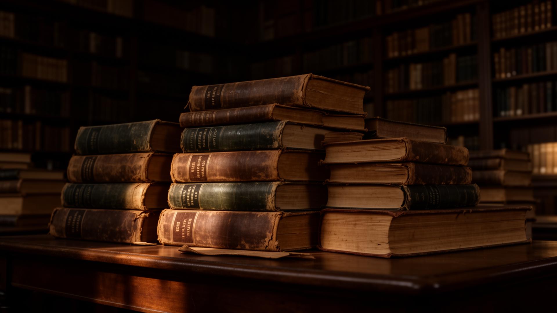 Biblioteca con scaffali di libri